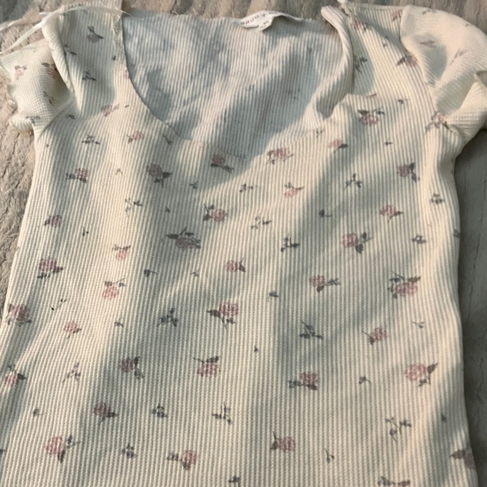 Floral Ribbed Knit Top